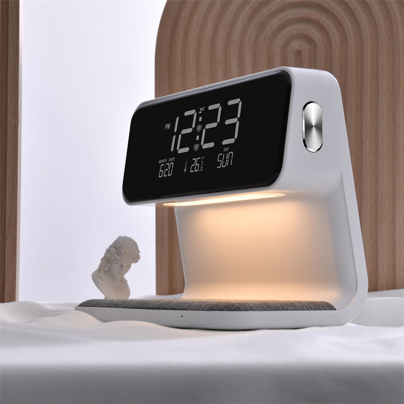 3-in-1 Bedside Lamp with Wireless Charger – LCD Alarm Clock & Touch Dimmable LED Table Lamp | Kalsten
