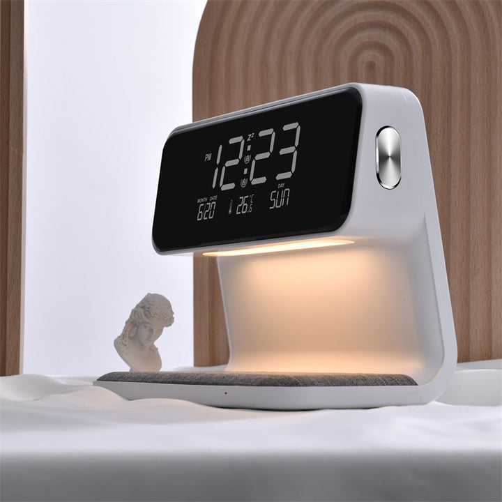 3-in-1 Bedside Lamp with Wireless Charger – LCD Alarm Clock & Touch Dimmable LED Table Lamp | Kalsten
