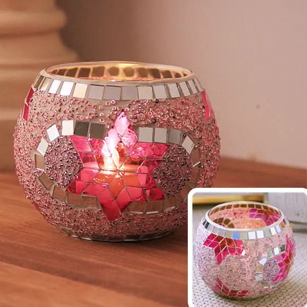 Skanto | Mosaic Glass Candle Holder for Home Decor