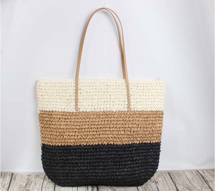 Large rattan shopping bag with sturdy handles Kalsten