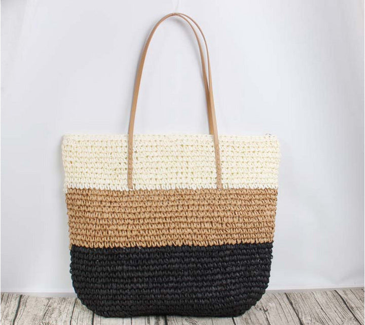 Large rattan shopping bag with sturdy handles Kalsten