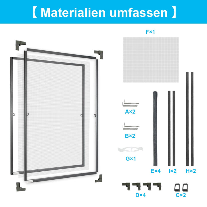 Fly screen window insect protection anthracite | Kalsten