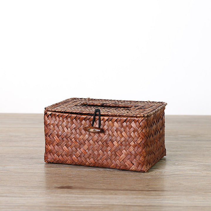 Handcrafted Woven Storage Box with Stylish Lid Kalsten