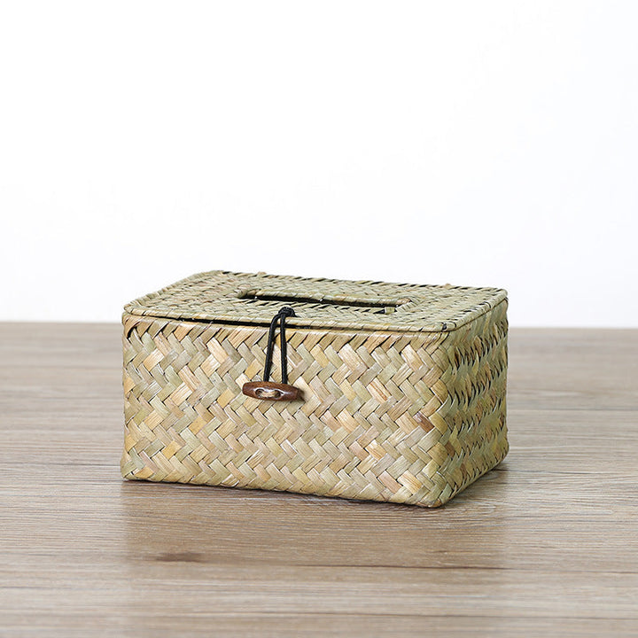 Handcrafted Woven Storage Box with Stylish Lid Kalsten