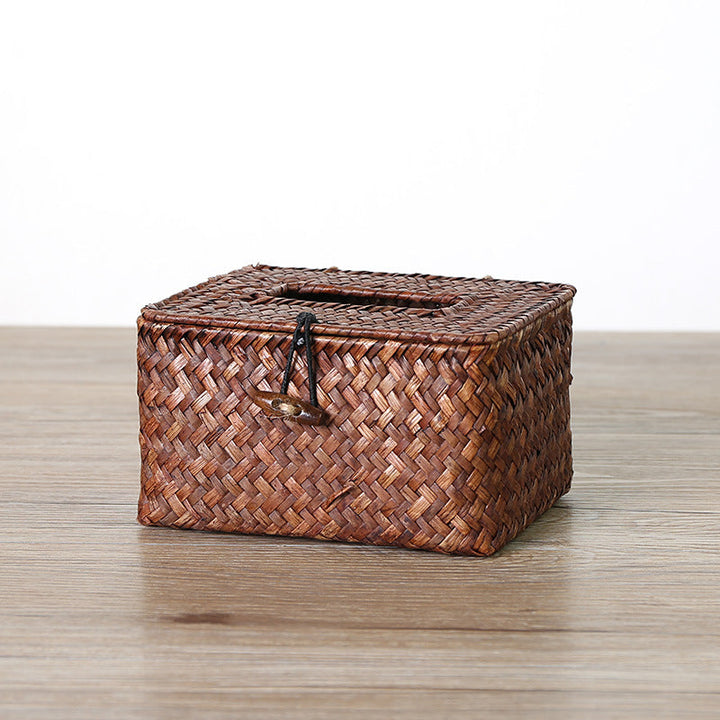 Handcrafted Woven Storage Box with Stylish Lid Kalsten