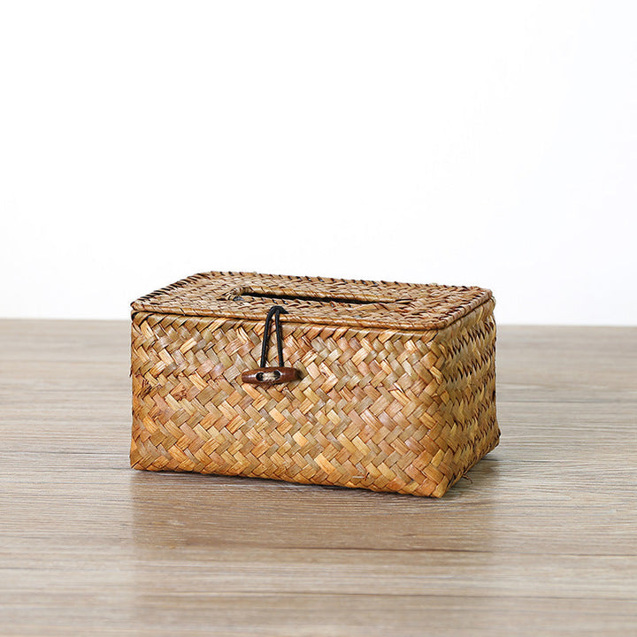 Handcrafted Woven Storage Box with Stylish Lid Kalsten