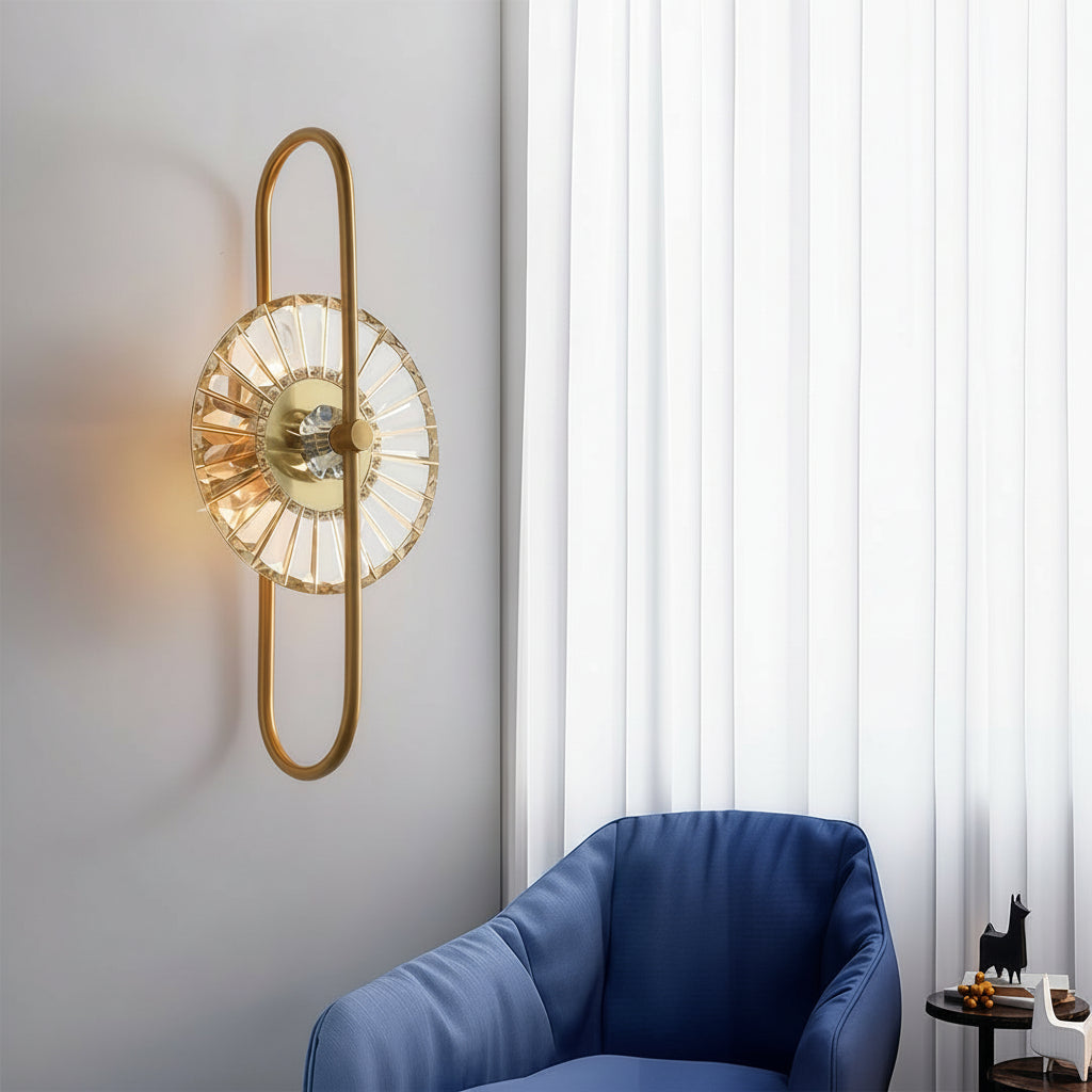LED Wall Sconce – Art Deco Crystal Gold Iron E14 (25x63cm) | Kalsten