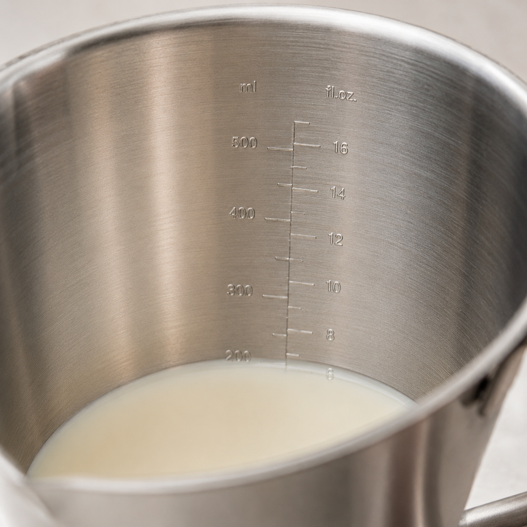 Measuring cup stainless steel 0.5 L with internal marking | Kalsten
