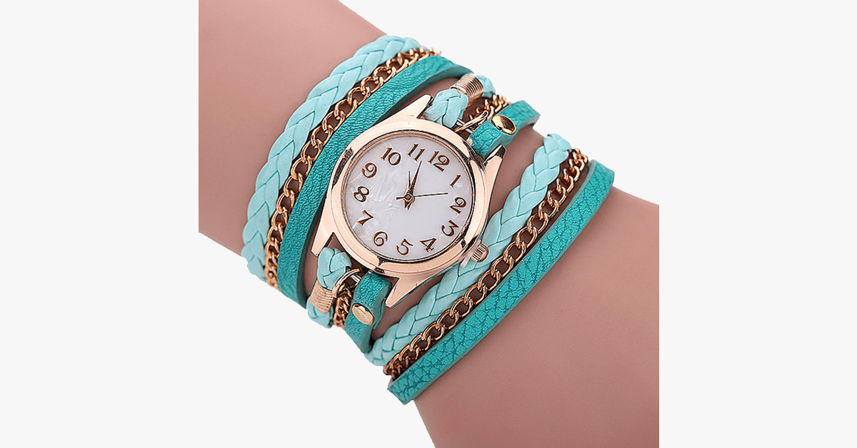 Skanto Skanto | Gold Dial Quartz Watch with Funky Wrap - Designed to Elevate Your Casual Look