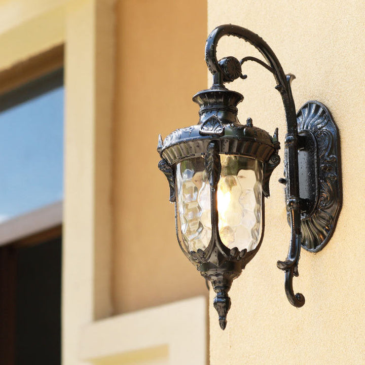 Traditional European Cylinder Lantern Aluminum Glass 1-Light Outdoor Wall Sconce Lamp For Outdoor Patio | Kalsten