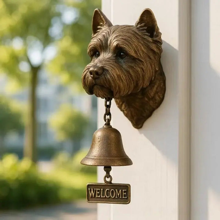 Kalsten | Welcome Bell Shepherd Bronze – Elegant Wall Bell with German Shepherd Design