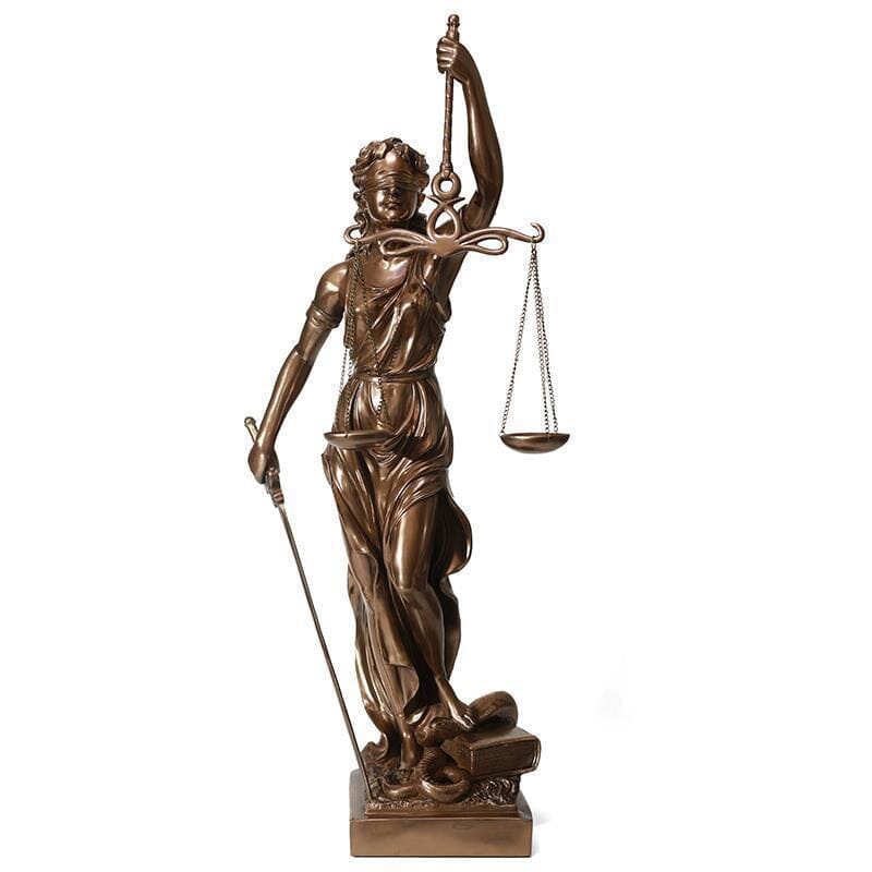 Decorative statue of the goddess of justice