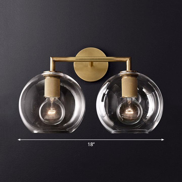 Traditionary Armed Sconce Light Metal 1/2 Heads Wall Lamp Fixture in Black/Brass/Chrome for Living Room | Kalsten