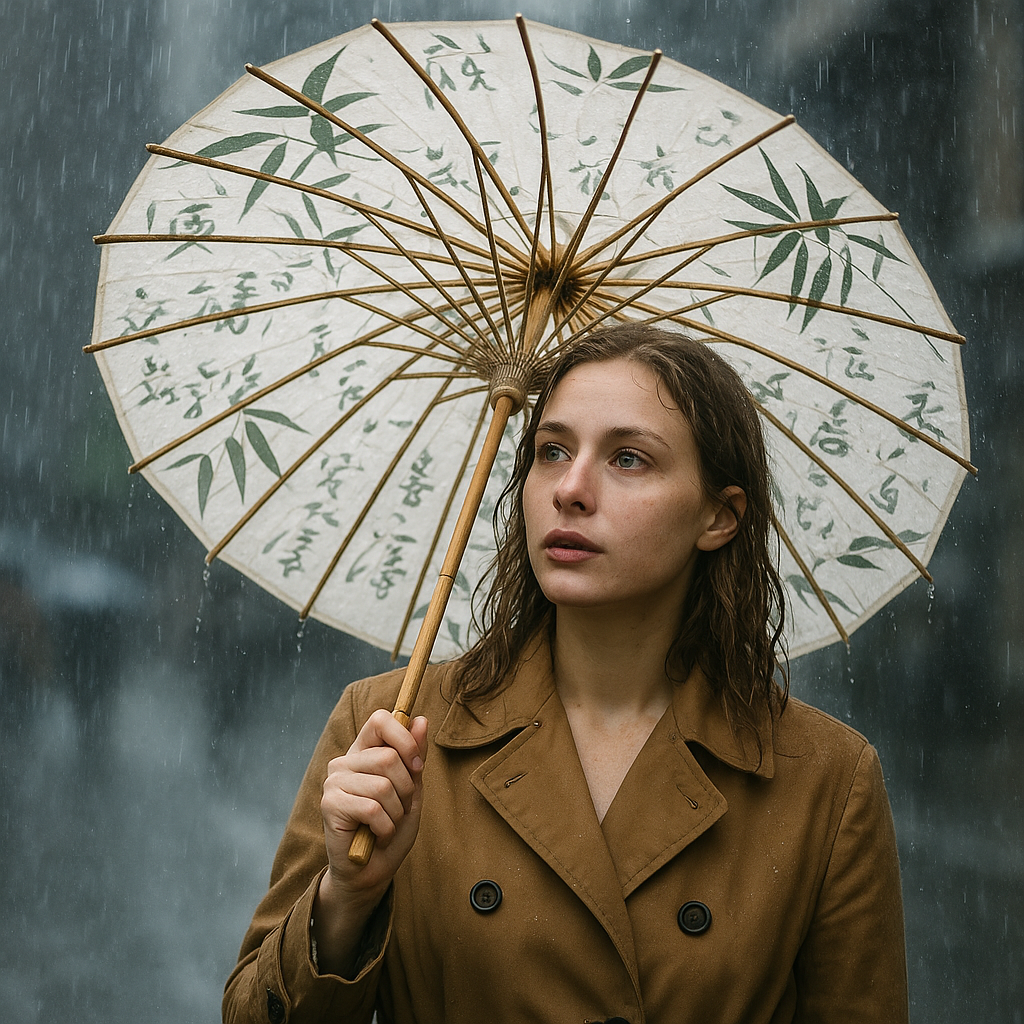 Handmade Bamboo Calligraphy Umbrella | Kalsten