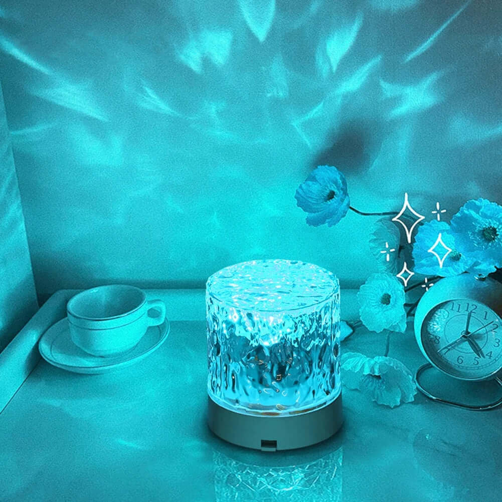 Crystal Lamp Water Ripple Projector Night Light Decoration Home Houses Bedroom Aesthetic Atmosphere Holiday Gift Sunset Lights Home Decor | Kalsten