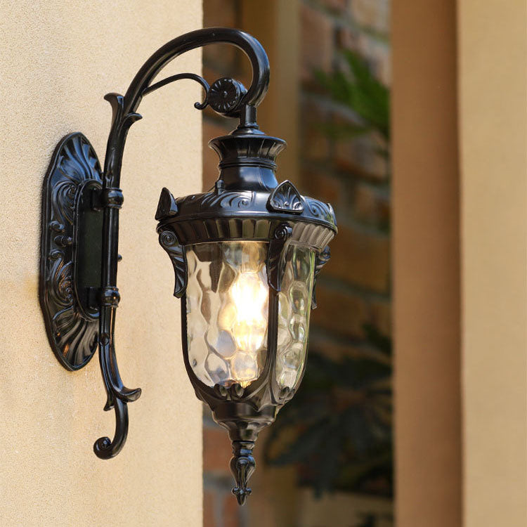 Traditional European Cylinder Lantern Aluminum Glass 1-Light Outdoor Wall Sconce Lamp For Outdoor Patio | Kalsten