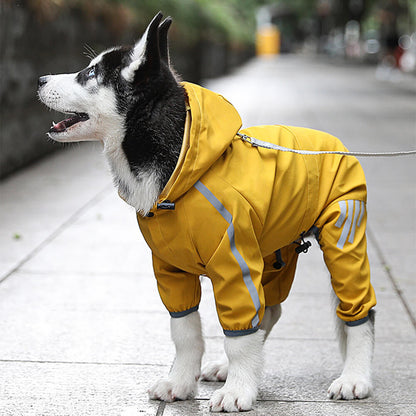 Skanto | RainBuddy Waterproof Dog Rain Suit | Reflective Stripes | Adjustable & With Hood