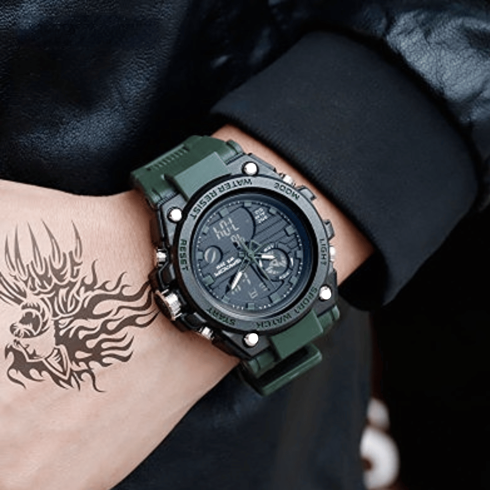 Kalsten | Sporty Dual-Display Mode Multifunctional Waterproof Luminous Men's Wristwatch