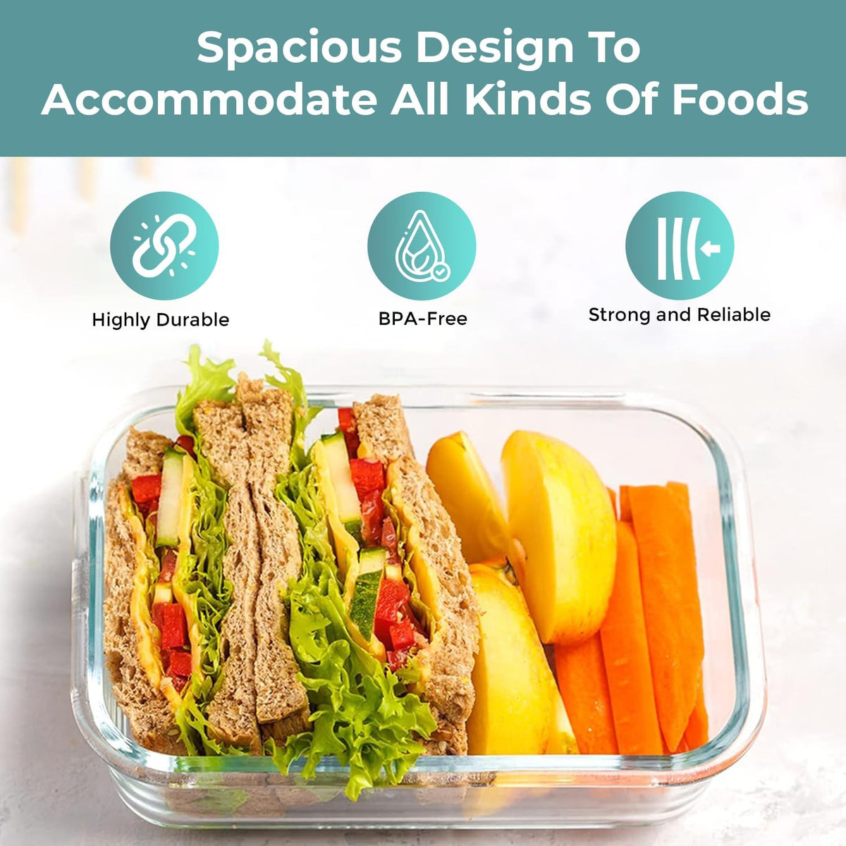 Skanto | 8-Piece Glass Food Storage Container Set with Lids
