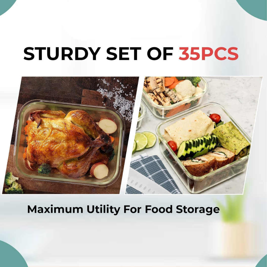 Skanto | 8-Piece Glass Food Storage Container Set with Lids