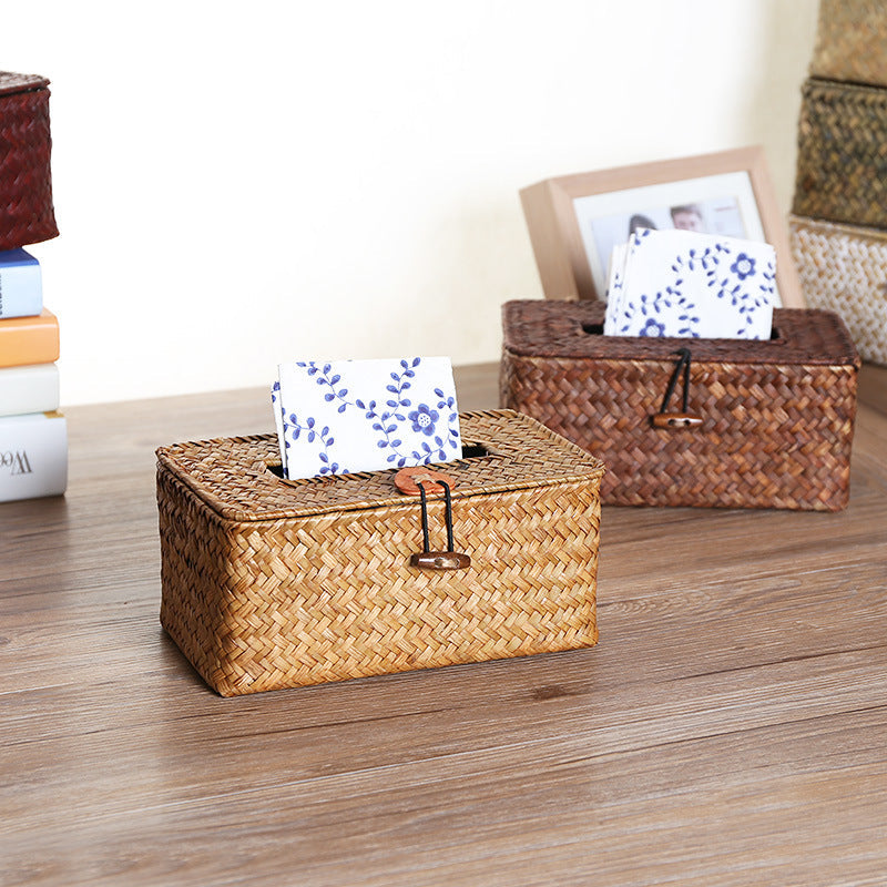 Handcrafted Natural Wicker Tissue Box Holder Kalsten