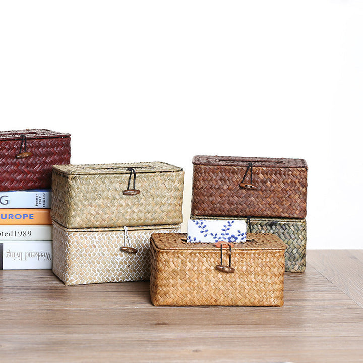 Handcrafted Natural Wicker Tissue Box Holder Kalsten