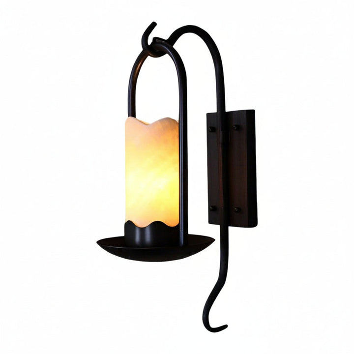 LED Wall Sconce Light – Modern Candlestick Iron Marble Texture (50x18cm / 20x7in) | Kalsten
