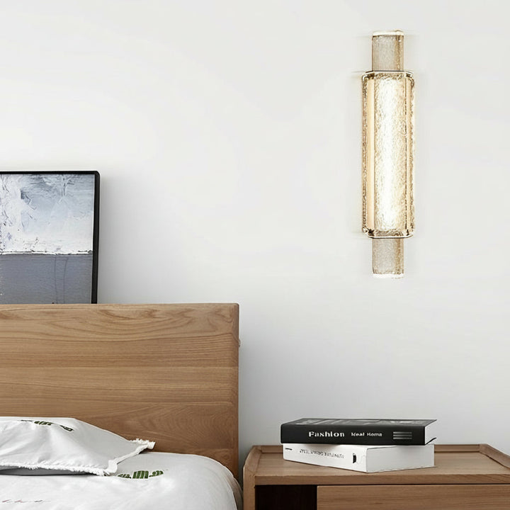 LED Wall Sconce Light – Modern Minimalist Crystal Titanium Gold (Small / Large) | Kalsten