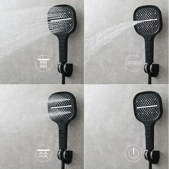 HydraLux 7-Settings Shower Head – Water-Saving & Anti-Scale – Square Chrome | Kalsten