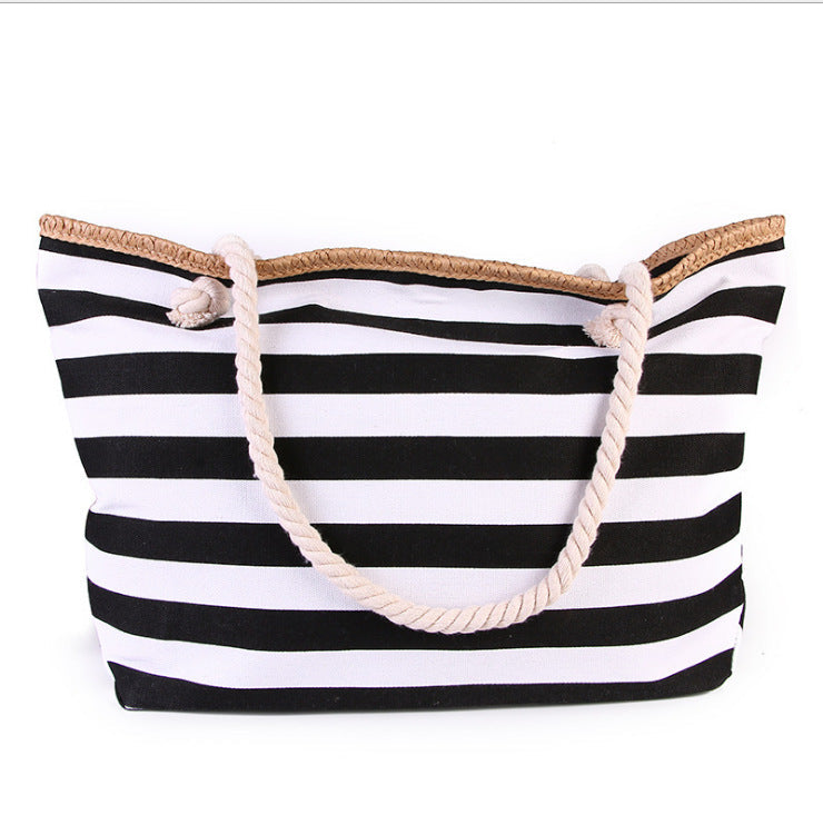 Large beach bag with maritime stripes Kalsten