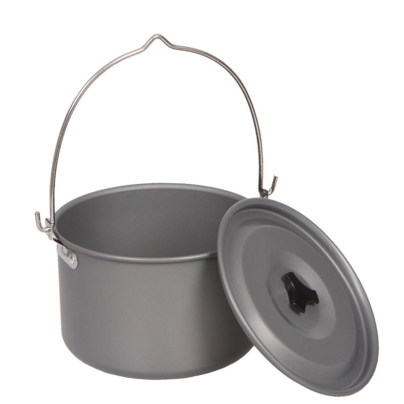 lightweight anodized aluminum camping cooking pot with bail handle and secure lid Kalsten