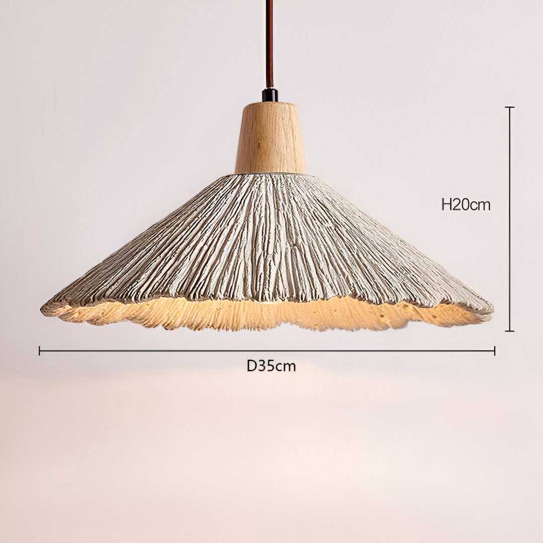 Pendant Light Cement 13.8 in Cream Dining Room Kitchen Island Hanging Ceiling Minimalist Wabi Sabi Rustic Fixture | Kalsten