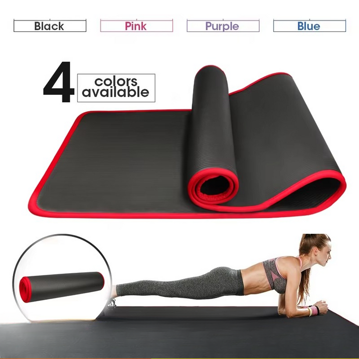 Kalsten | Extra Thick 0.39inch Non-Slip Exercise and Yoga Mat with Carry Band