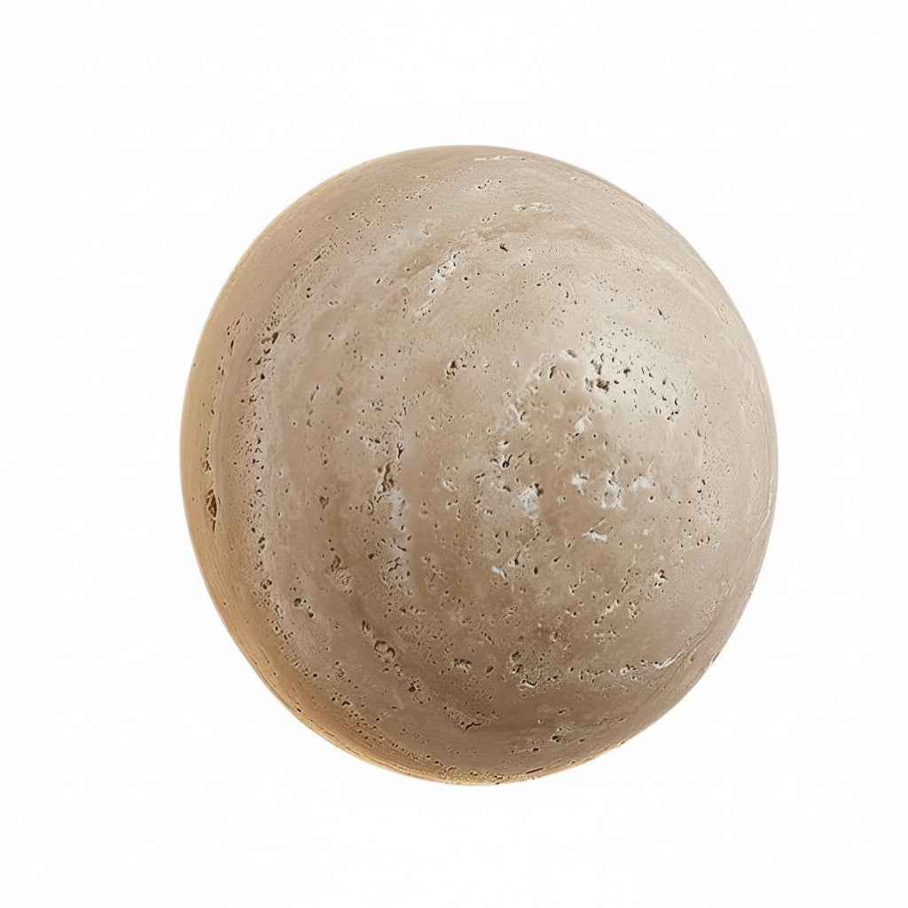 Travertine Stone Wall Sconce – Japanese Wabi-Sabi Round LED Wall Lamp (15W, Warm White) | Kalsten