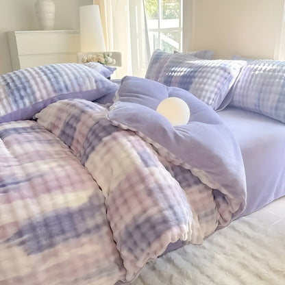 Cozy Plush Bedding Set – Warm and soft for Autumn & Winter | Reversible design in rabbit fur & milk velour | Karnz