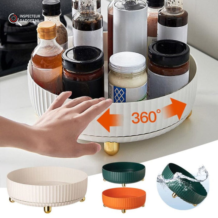 Kalsten | 360° Rotary Organizer – Space-Saving Turntable Storage for Kitchen, Bathroom, Office, and Pantry