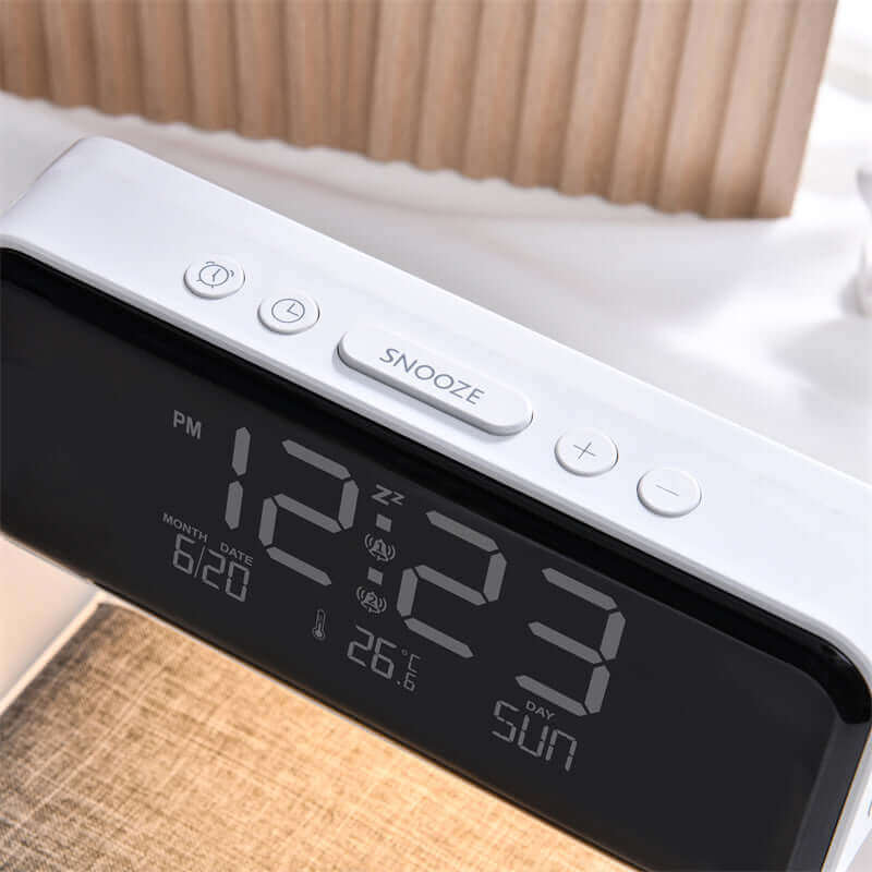 Creative 3 In 1 Bedside Lamp Wireless Charging LCD Screen Alarm Clock  Wireless Phone Charger | Kalsten