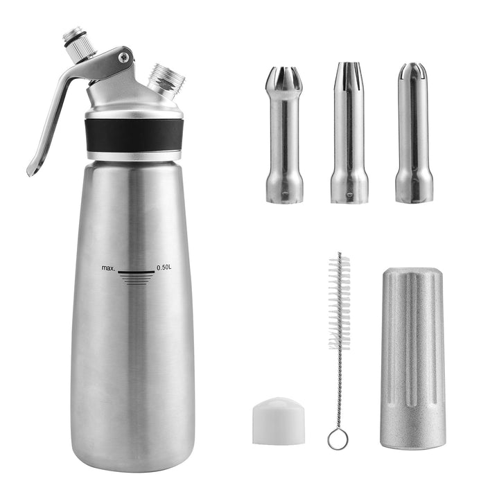 Sahne dispenser stainless steel with 3 nozzles 500ml | Kalsten