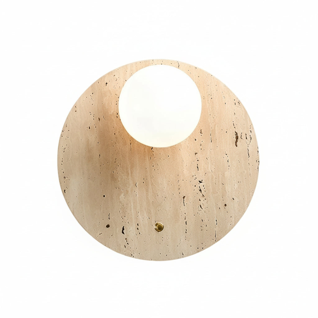 Travertine Wall Sconce – Wabi-Sabi Yellow Natural Stone G9 LED (12-20cm) | Kalsten