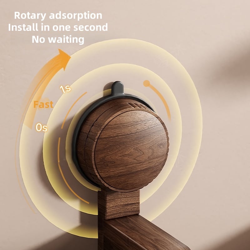 Walnut Wood Toilet Paper Holder – No Drill with Suction Cup | Kalsten