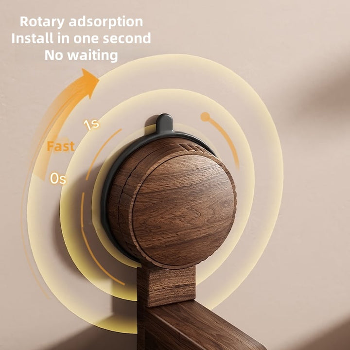 Walnut Wood Toilet Paper Holder – No Drill with Suction Cup | Kalsten