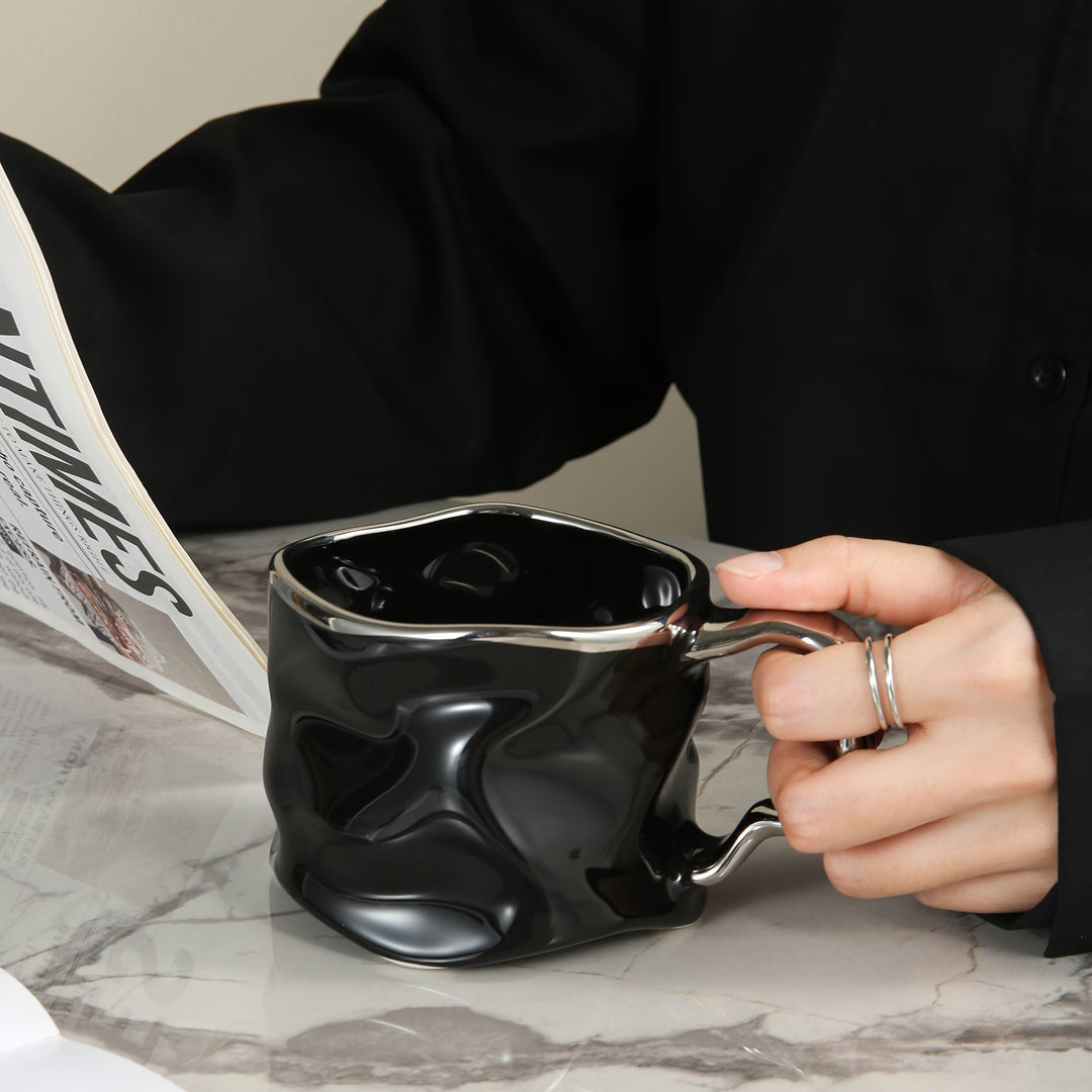 CreArt Mug – Handmade Ceramic Coffee Mug with Unique Crumpled Design | Kalsten