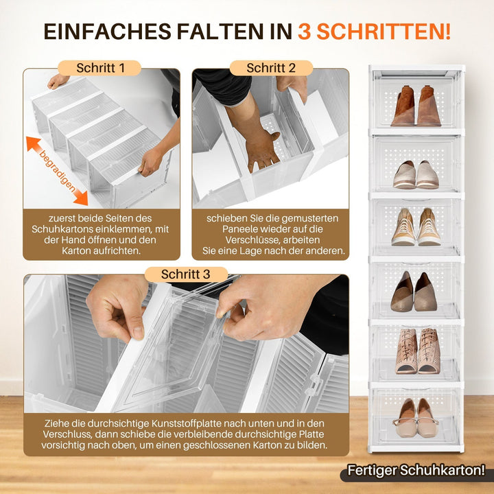 6 Layers Shoe Boxes Storage Box Stackable | Kalsten