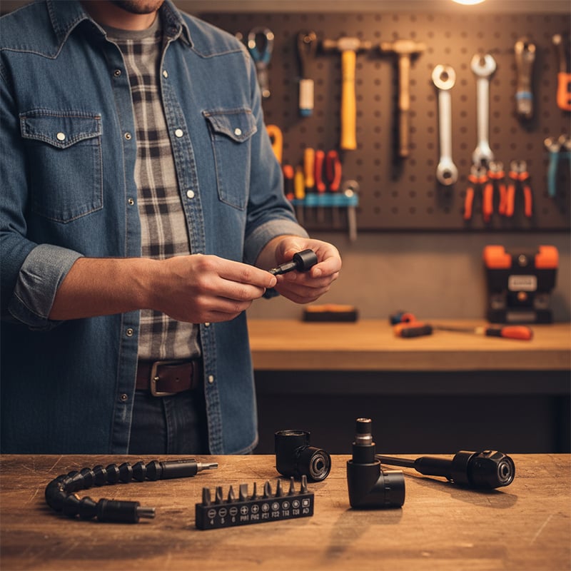Drill machine angle attachment with accessory set | Kalsten