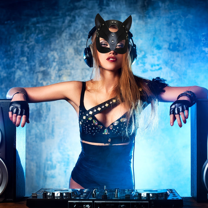 Kalsten | Women’s   Faux Leather Halloween Costume Accessories | Cat Mask Gloves