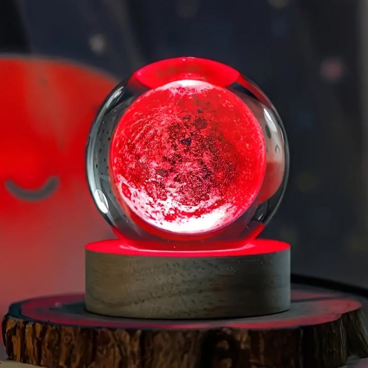 LumiSphere - Luxury 3D Crystal Table Lamp with Wooden Base Kalsten