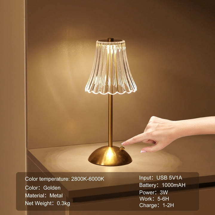 Crystaluxe Lamp - LED Crystal Table Lamp with Touch Function Kalsten