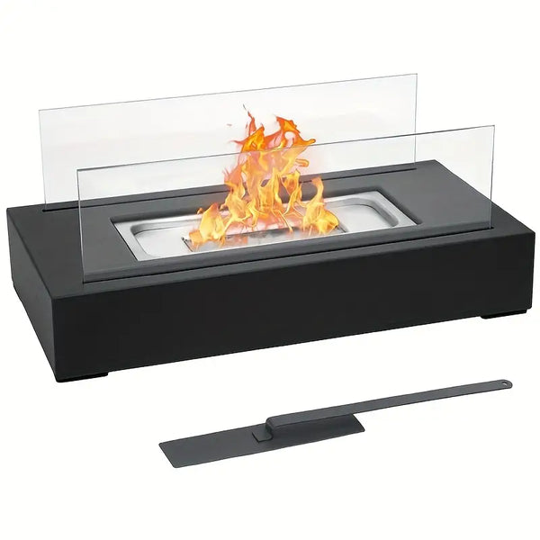 Skanto | Bioethanol Tabletop Fireplace – With Safety Glass, Indoor & Outdoor