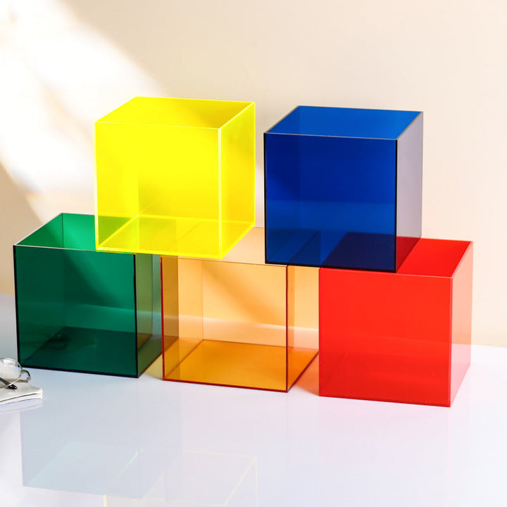 Transparent color acrylic box dust cover Lego integrated model hand display storage box