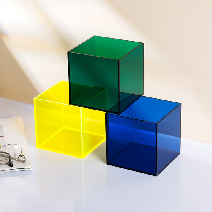 Transparent color acrylic box dust cover Lego integrated model hand display storage box